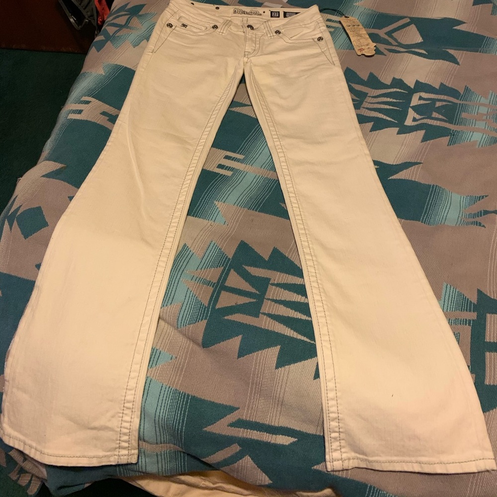 White Bootcut Miss Me Jeans